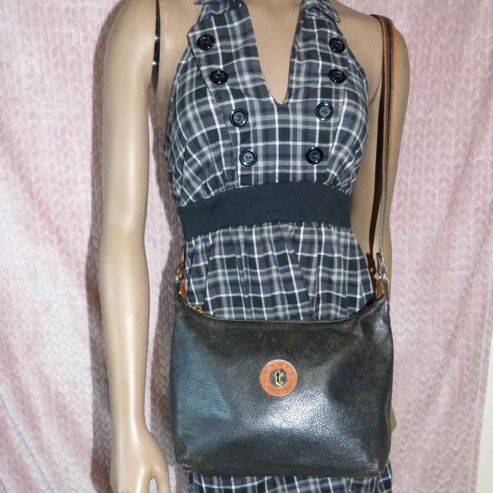 A. TESTONI VINTAGE LEATHER BAG.